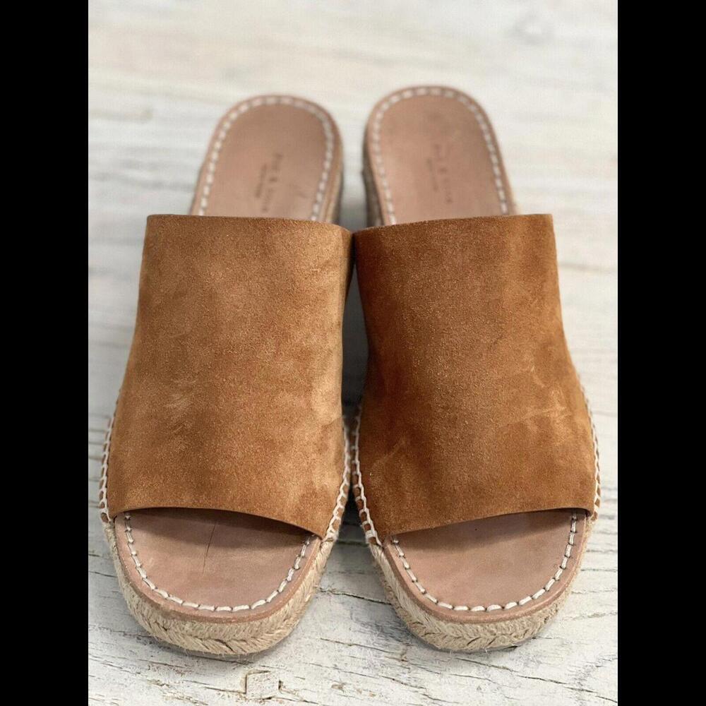 Rag & Bone Viv espadrille Suede Wedge Sandals Size 37.5 USA Size 7.5 - Picture 7 of 12